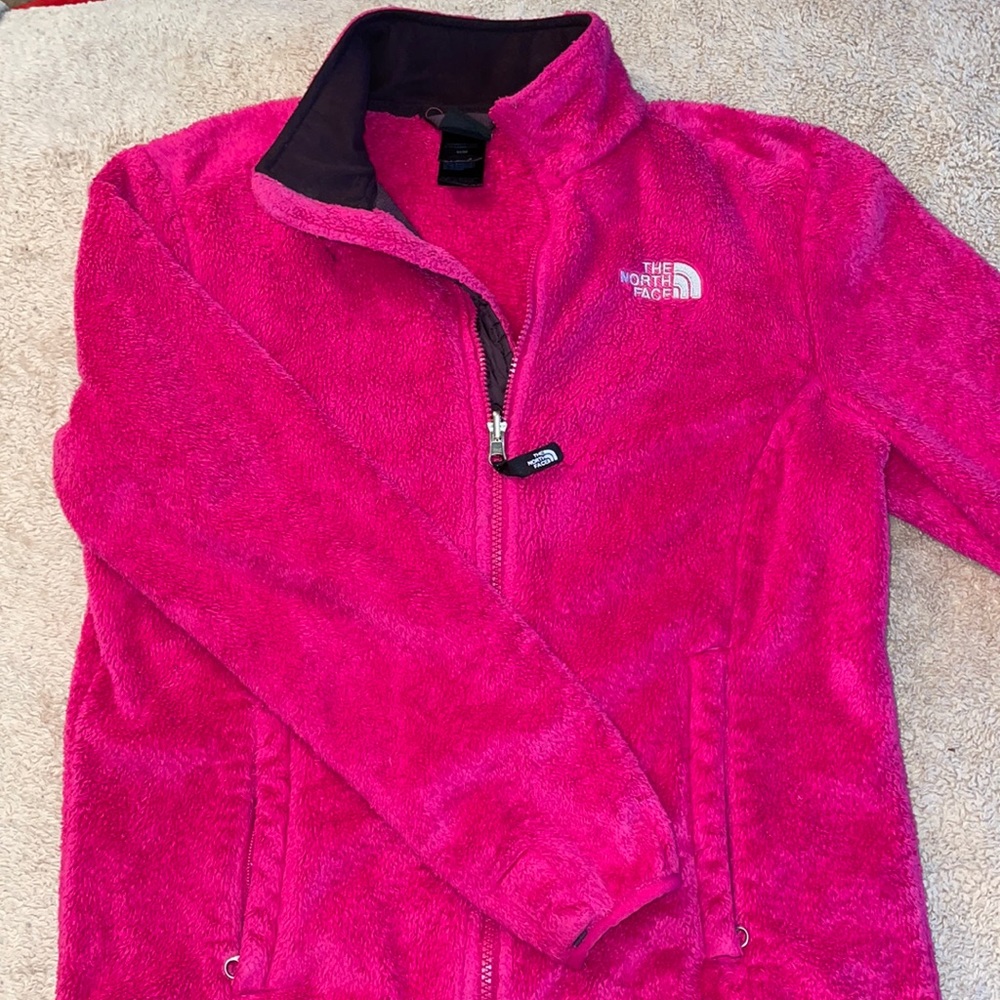 The north face pink zip up jacket